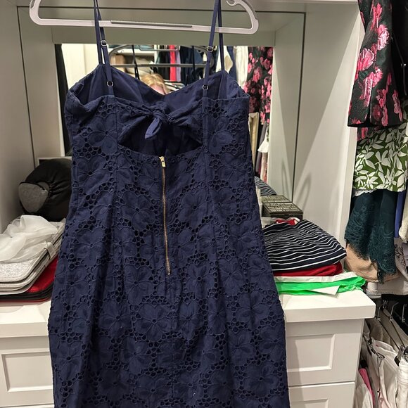 Lilly Pulitzer McCallum Navy Eyelet Tie Back Dress - Picture 8 of 9